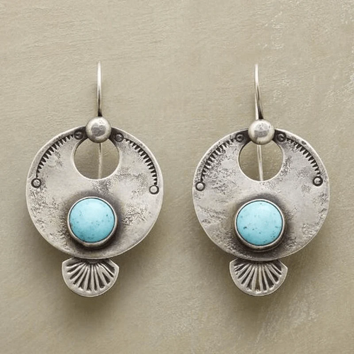 Retro Round Blue Sky Earrings