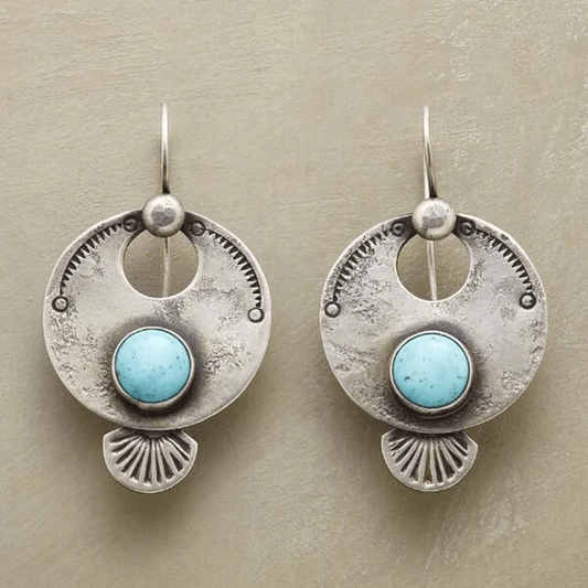 Retro Round Blue Sky Earrings