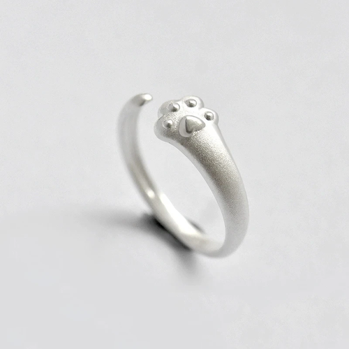 Classic Silver Paw Print Ring