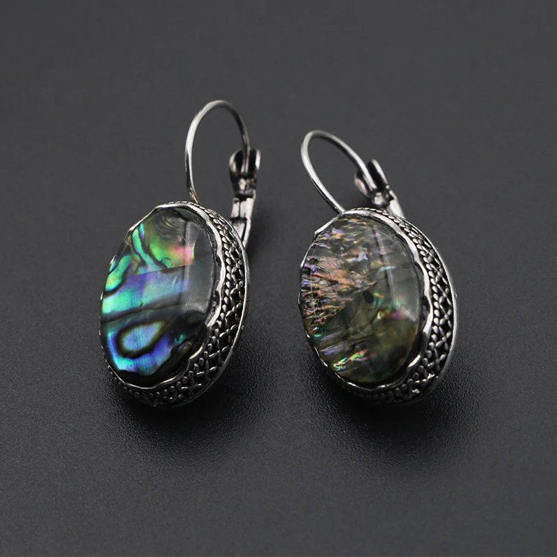 Retro Round Chromatic Gemstone Earrings