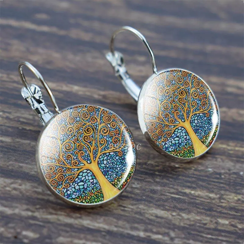 Classic Rounded Tree of Life Earrings
