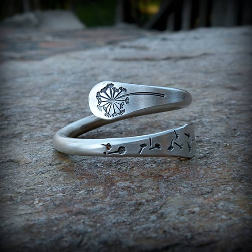 Retro Dandelion Adjustable Ring