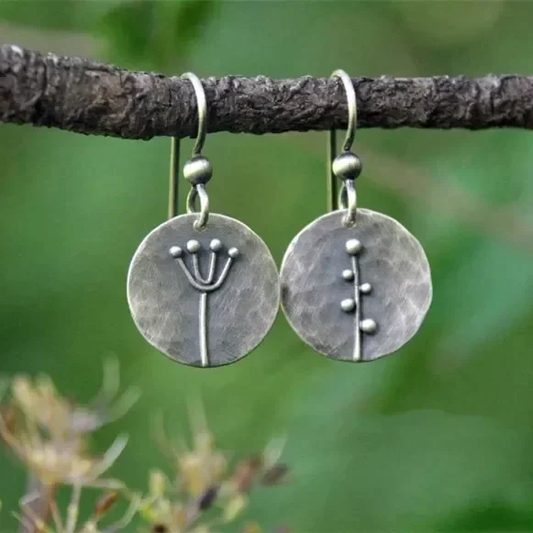 Classic Round Silver-Plated Earrings