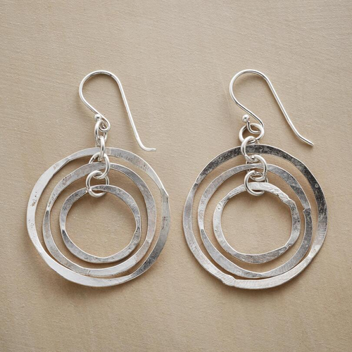 Retro Curved Spiral Silver Earrings