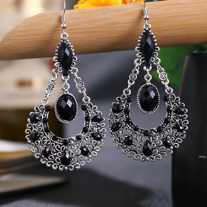 Retro Mandala Stone Drop Earrings
