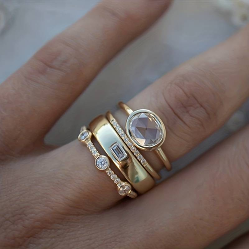 Classic Gold and Zirconia Ring Collection
