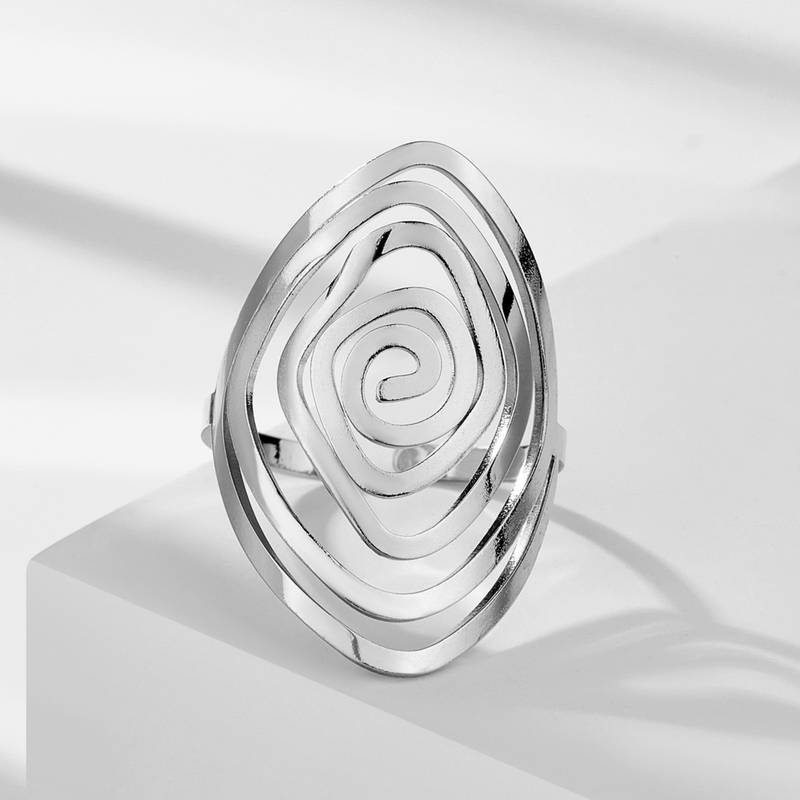 Retro Silver Labyrinth Ring