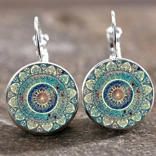 Retro Curved Mandala Earrings