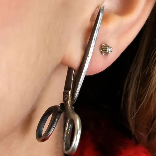 Retro Oversized Scissor Earrings