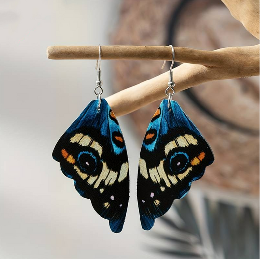 Retro Exotic Butterfly Wing Earrings