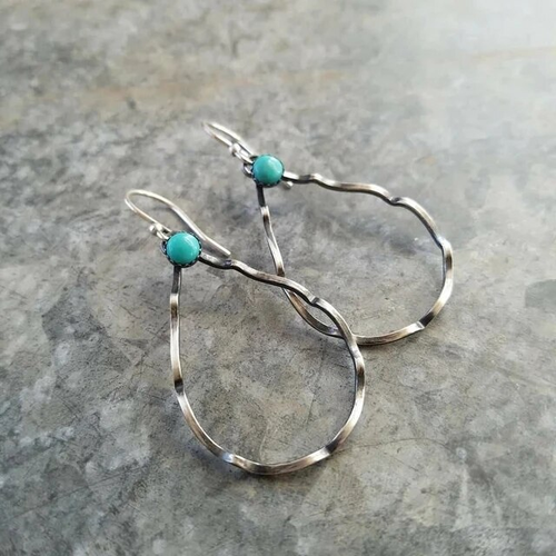Retro Turquoise Drop Earrings