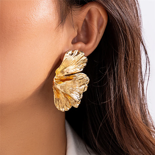 Retro Golden Blossom Earrings