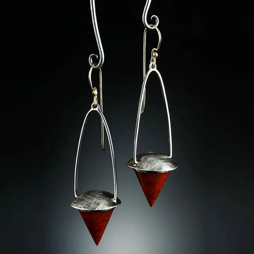 Retro Red Drop Earrings