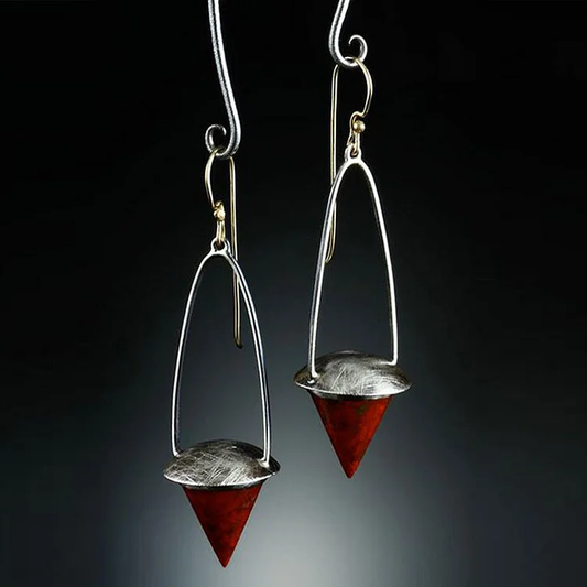 Retro Red Drop Earrings