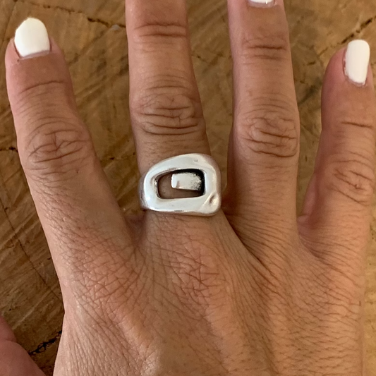 Retro Chunky Silver Ring