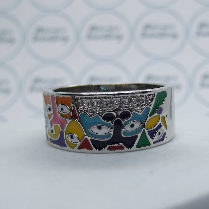 Retro Multicolored Enamel Ring