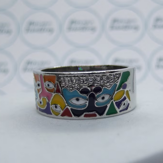 Retro Multicolored Enamel Ring