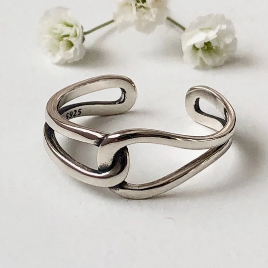 Antique Silver Twisted Knot Ring