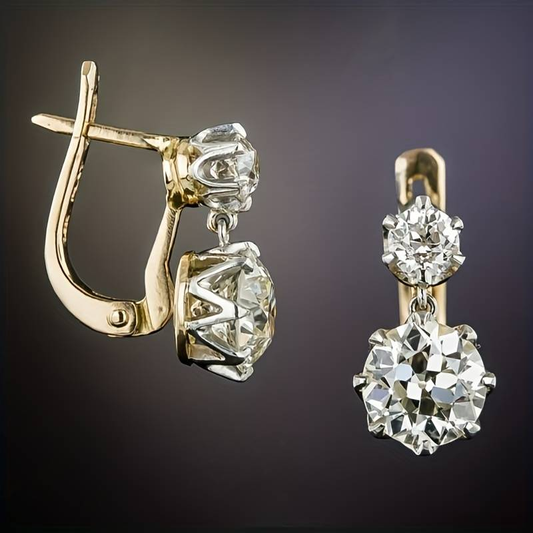 Classic Gold and Zirconia Earrings