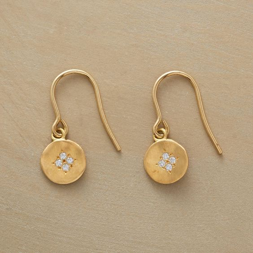 Classic Gold-Toned Round Zirconia Earrings