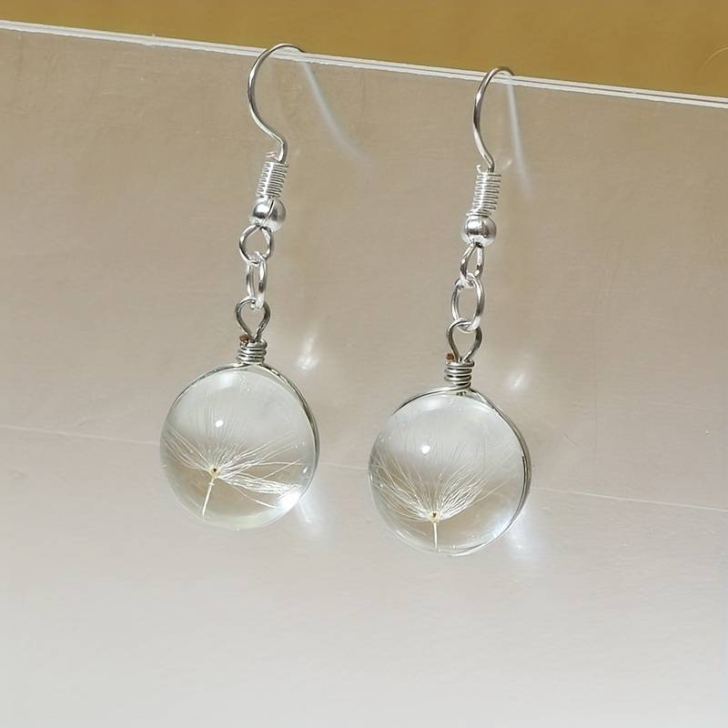 Retro Dandelion Wish Earrings with Rounded Design