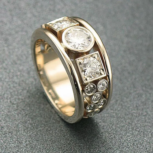 Retro Gold Zirconia Ring