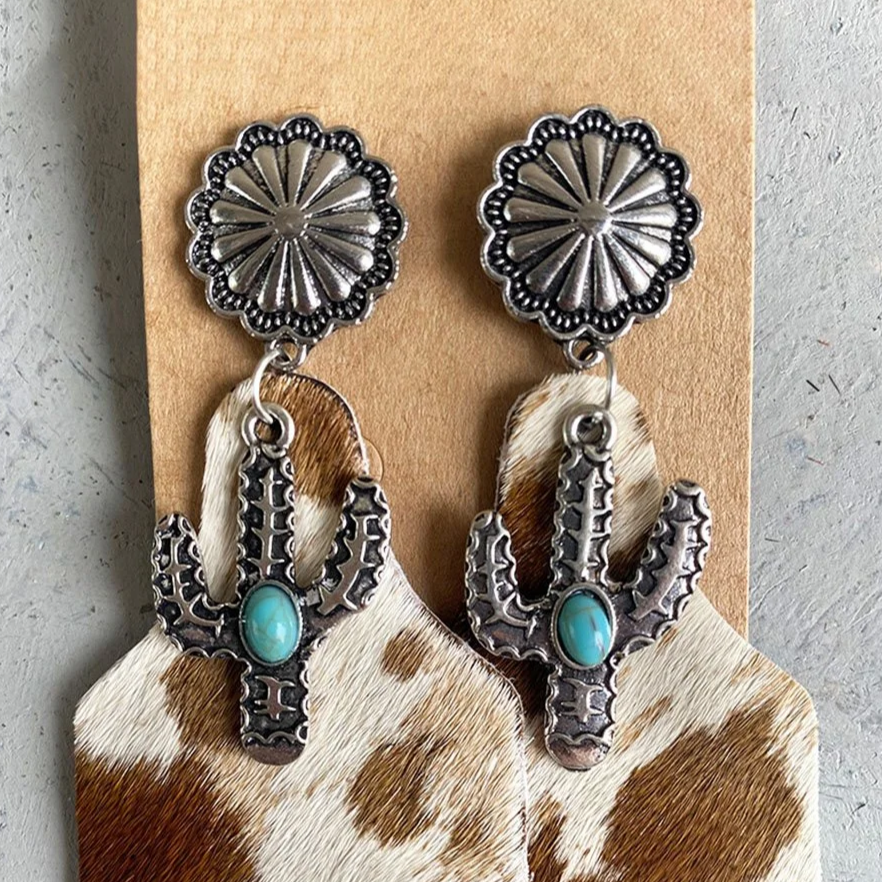 Retro Cactus Earrings