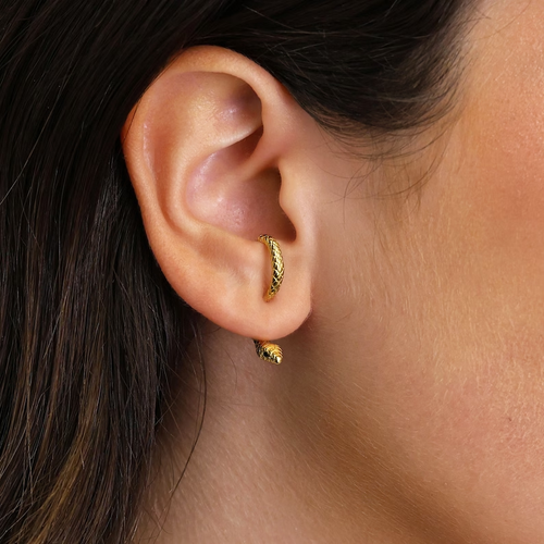 Retro Gold Snake Earrings
