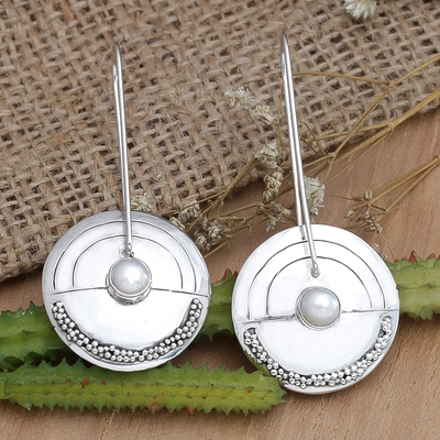 Classic Silver-Plated Earrings with Pearls