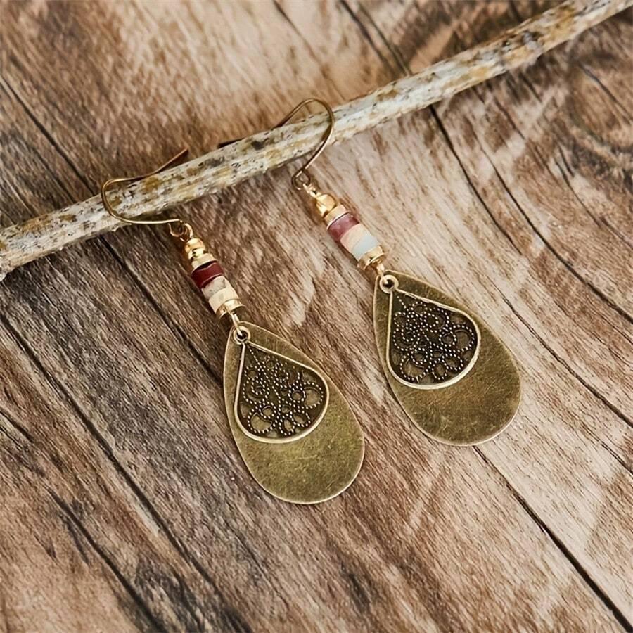 Retro Brown Dangle Earrings