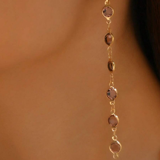 Retro Gold Earrings with Dazzling Zirconia Accents