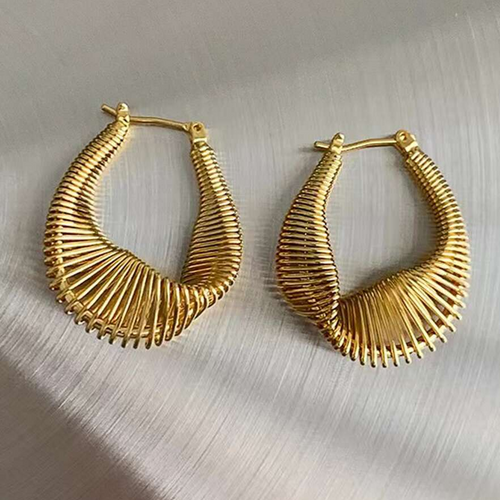 Retro Gold Mesh Earrings