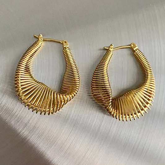 Retro Gold Mesh Earrings