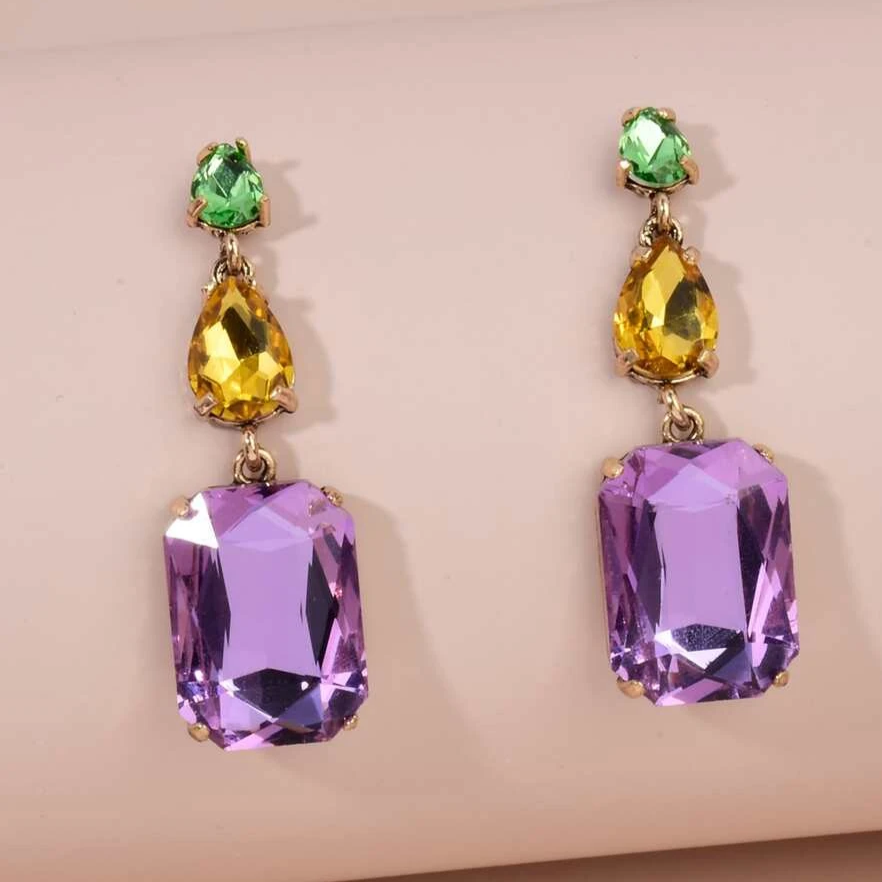 Retro Purple Zirconia Earrings