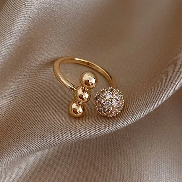 Chic Radiant Sphere Adjustable Ring