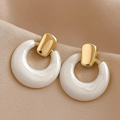 Chic White Hoop Earrings