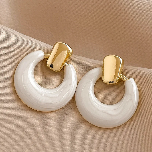 Chic White Hoop Earrings