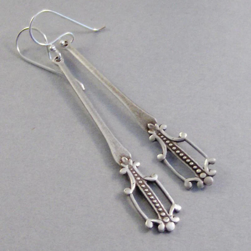 Retro Silver-Plated Drop Earrings