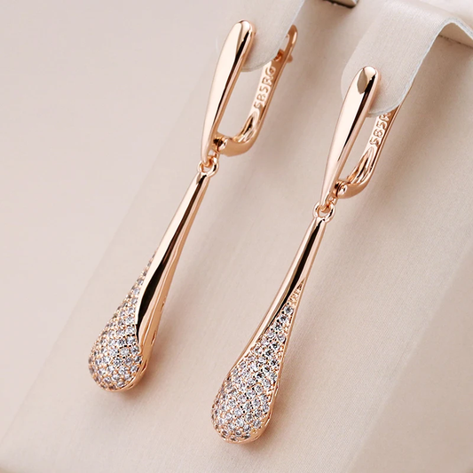 Chic Radiant Gold Drop Earrings