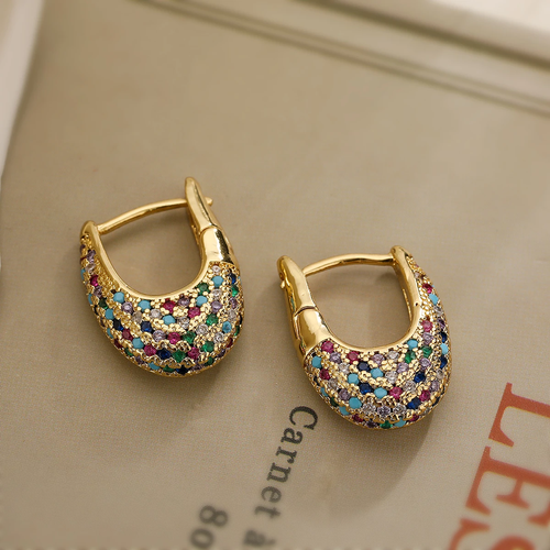 Chic Colorful Inlaid Crystal Earrings