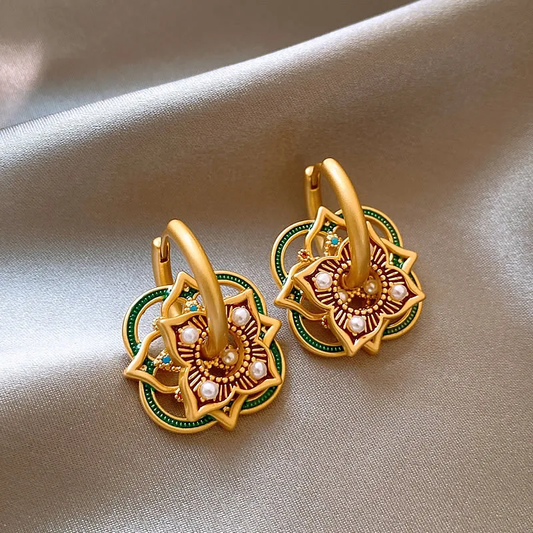 Chic Gold Ethnic-Inspired Earrings