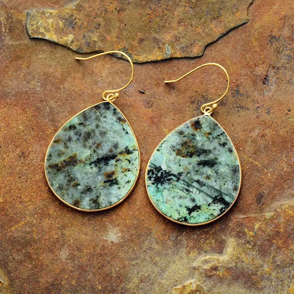Retro Distressed Blue Drop Earrings