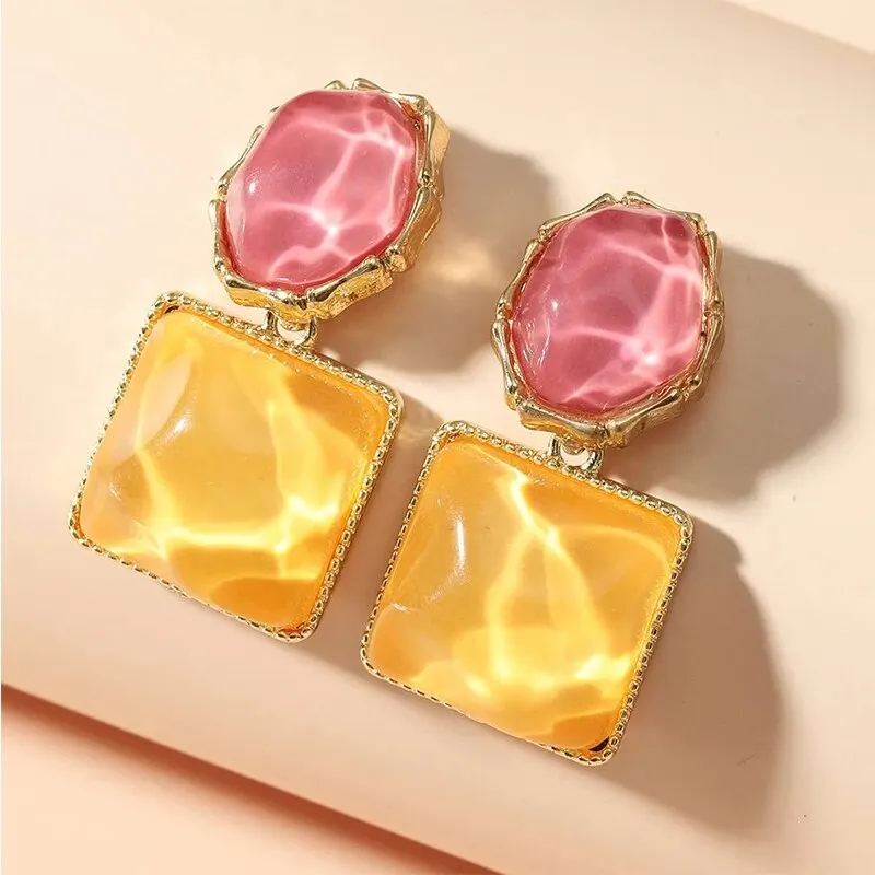 Retro Warm Crystal Earrings