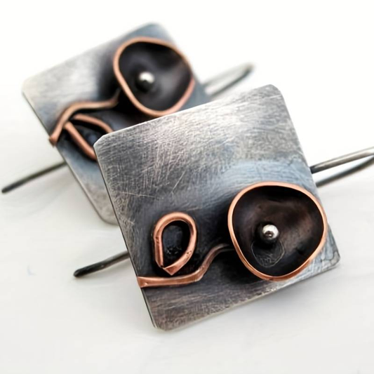 Antique-Inspired Silver Rose Earrings