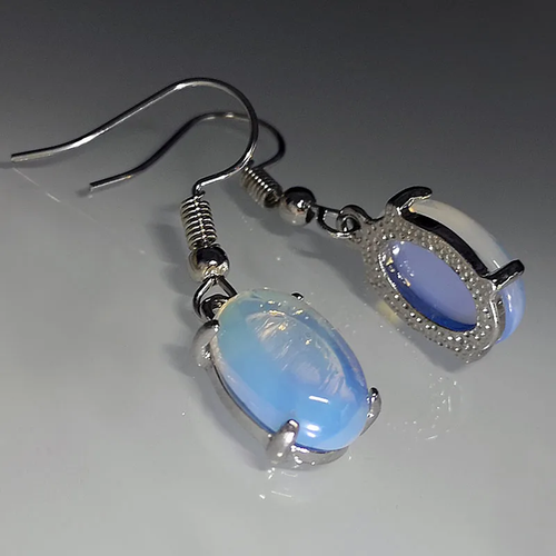 Retro Blue Moon Crystal Earrings
