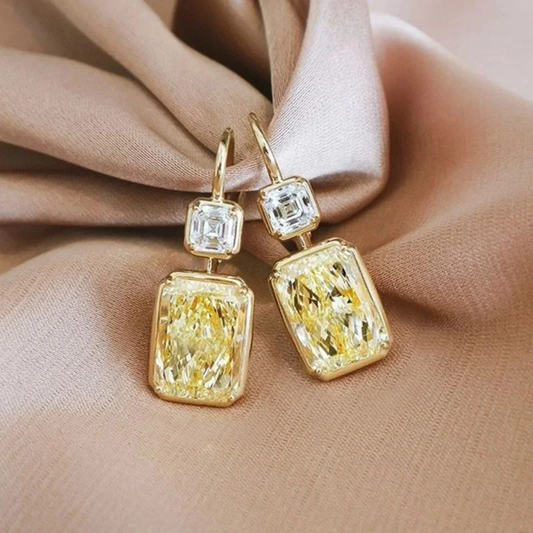 Chic Yellow Glass Earrings