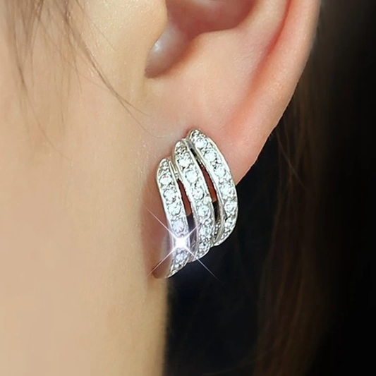 Chic Radiant Silver Earrings