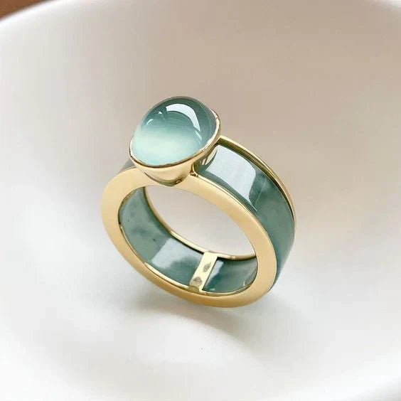 Retro Green and Gold Ring