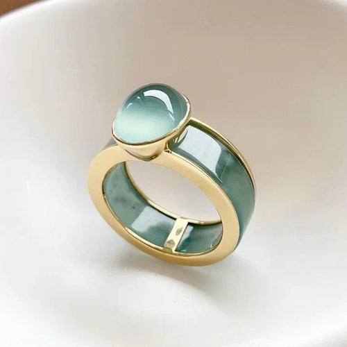 Retro Green and Gold Ring