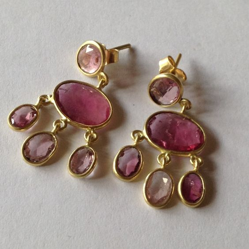 Retro Garnet Stone Drop Earrings
